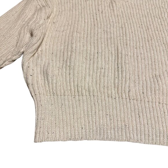 Bassike Pullover Crew Neck Sweater Thick Ribbed Woven Cream Linen Size 3 Large - Picture 4 of 12